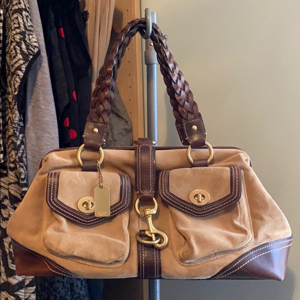 Suede Coach Bag
